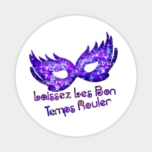 Masquerade Purple Glittery Mask Magnet